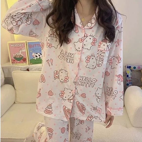 💕💕Long Sleeve Cardigan Pajamas Set Two-Piece Sleepwear Set💕💕 - Picture 5 of 16
